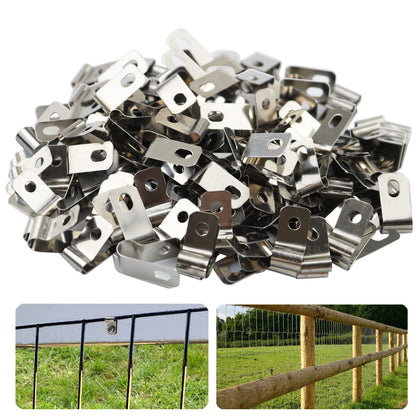 Inslat fence wire clamp assembly securing welded wire to a post for durable fencing.