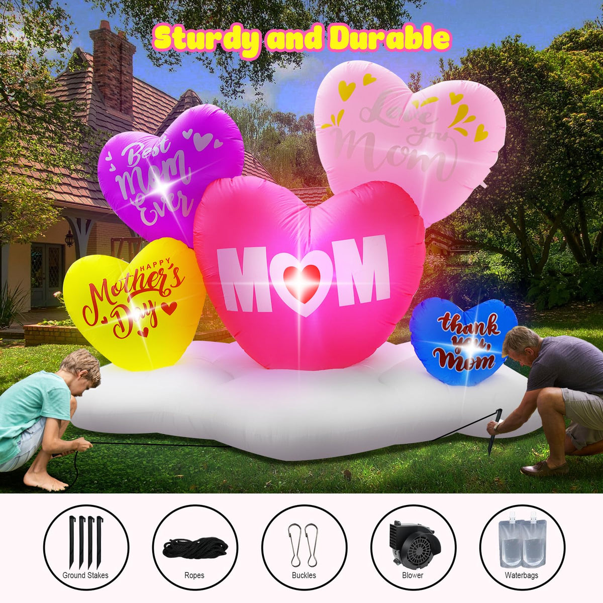 inslife Deflate and store the Mother's Day inflatable for easy year-round reuse.