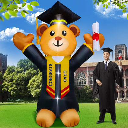 inslife 8ft graduation teddy bear with LED lights for outdoor decor