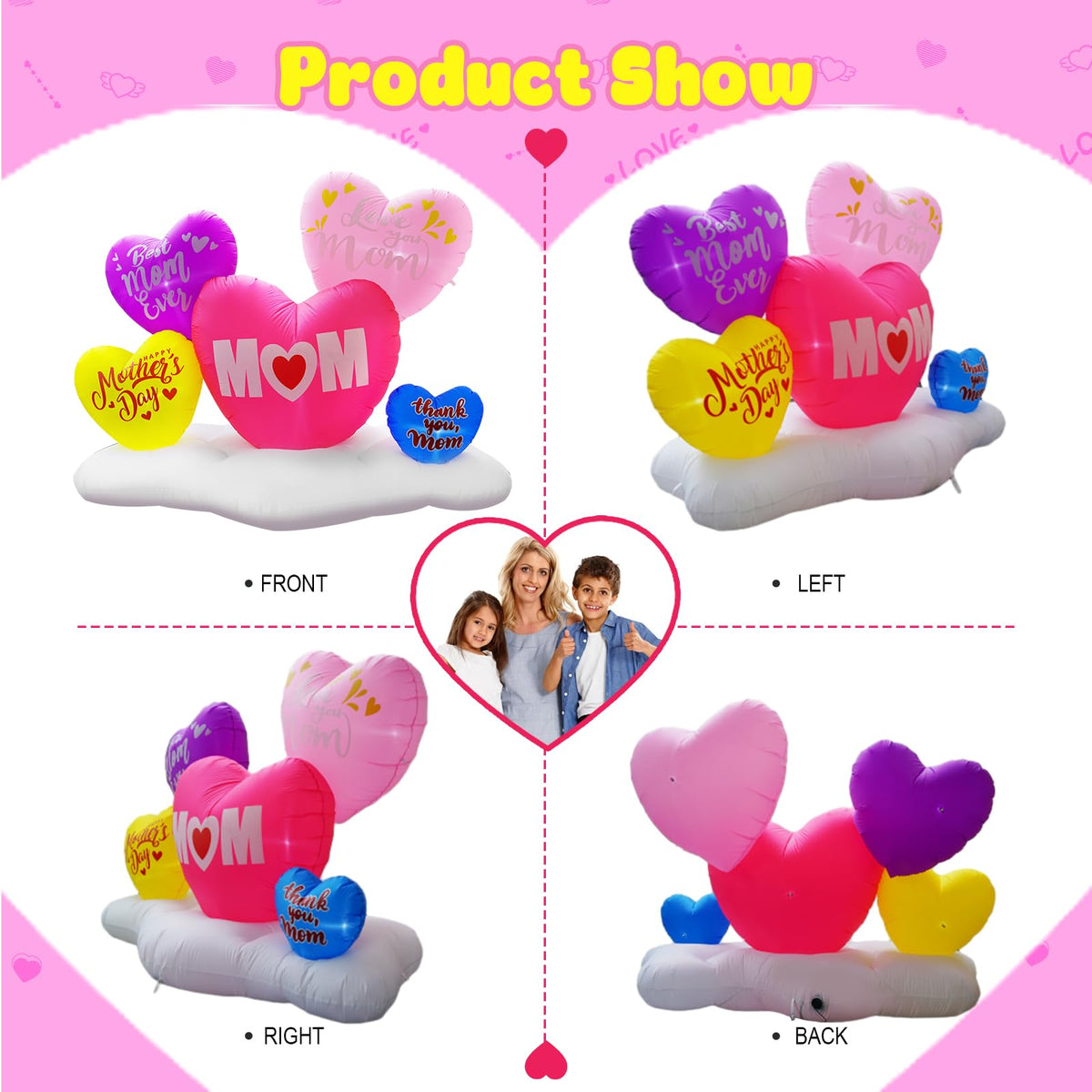 inslife 8ft indoor-outdoor Mother's Day decoration suitable for yard or living spaces.