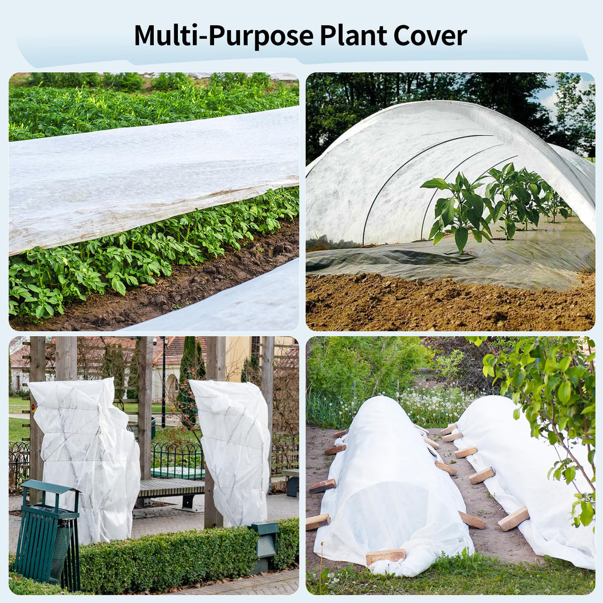 Durable 1.1oz/yd fabric visible in Insoma garden cover