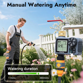 Insoma sprinkler timer IP55 waterproof housing withstands outdoor conditions.