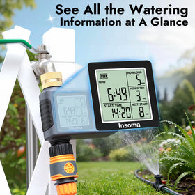 Insoma sprinkler timer works with 0.5 to 8 bar pressure.