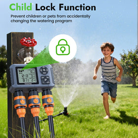 Insoma water timer IPX5 waterproof housing protects against outdoor weather.