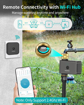 Insoma WiFi Water Timer connected to 2.4GHz hub for stable remote control