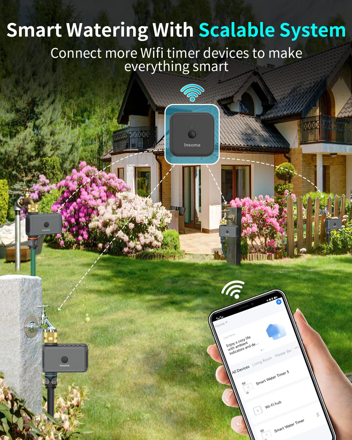 Insoma WiFi Water Timer expandable system supporting multiple timers