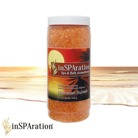InSPAration Hawaiian Sunset crystal dispersion enhances spa water aroma therapy.