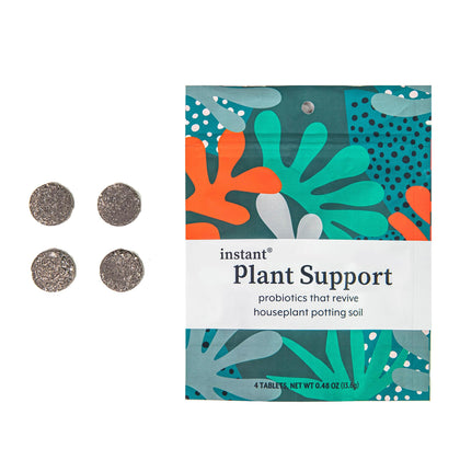 INSTANT BIOLOGICS Instant Plant Support packaging with odorless tablets for indoor use
