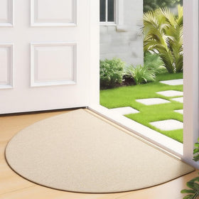 INSULLER half-circle door mat 30x17 absorbs moisture and traps dirt at entryways.