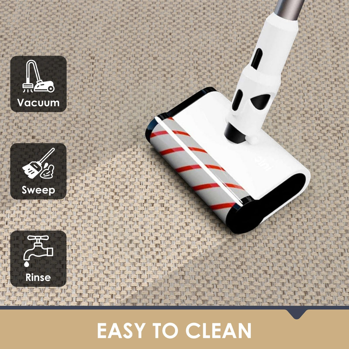 INSULLER non-slip rubber backing keeps mat in place on all indoor floors.
