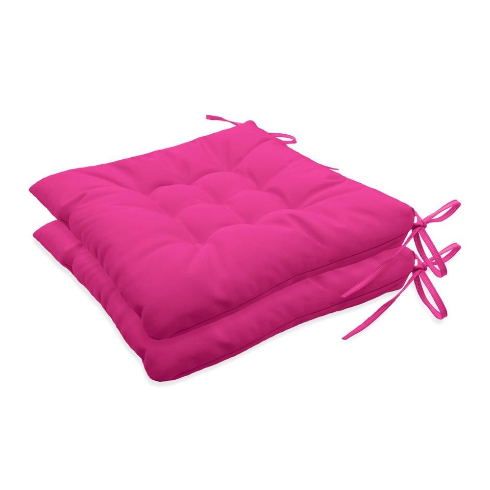 Insun hot pink tufted chair cushion 16x16, set of two, adds outdoor comfort.