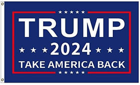 Inteluck Trump 2024 flag brass grommets, easy hanging for walls, yards, or rooms.