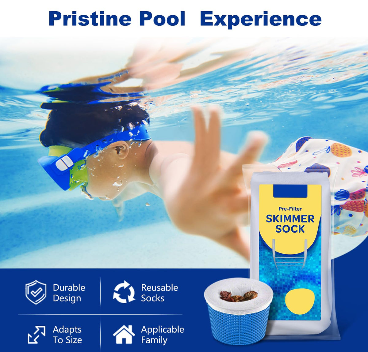 Interest Monkey pool skimmer socks stretched to fit standard baskets