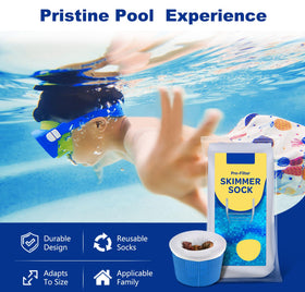 Interest Monkey pool skimmer socks stretched to fit standard baskets