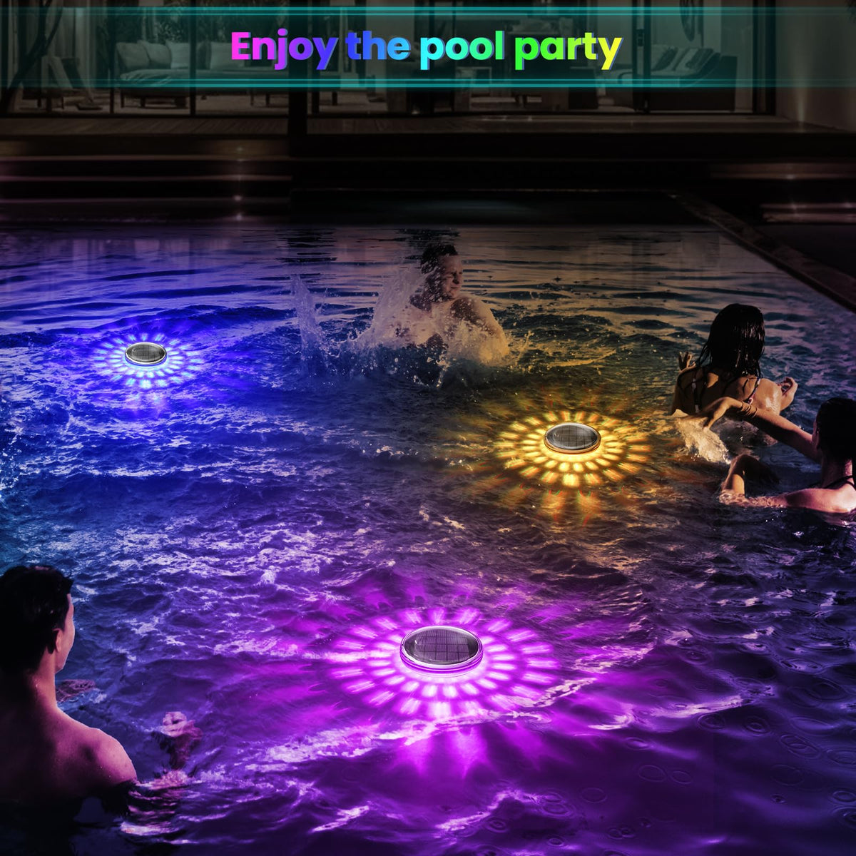 INTERESTIME no-installation pool light; easily hang or float for flexible placement.