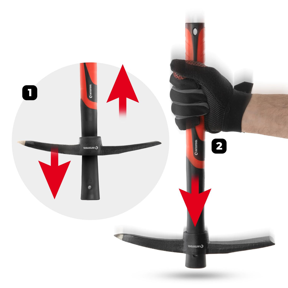 INTERTOOL compact storage design with handle hole for portability.