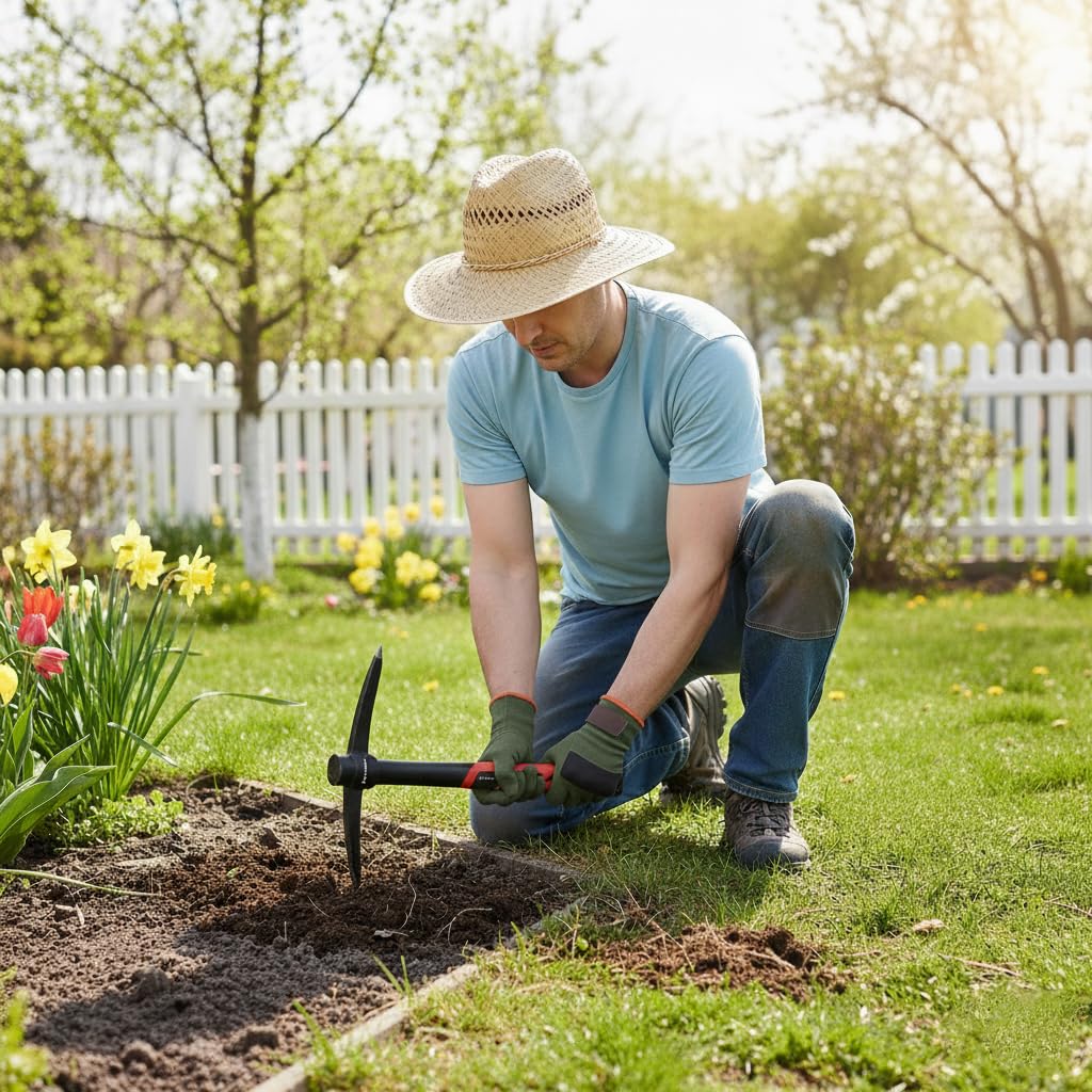 INTERTOOL heavy-duty tool ideal for gardens, campsites, and rocky terrain.
