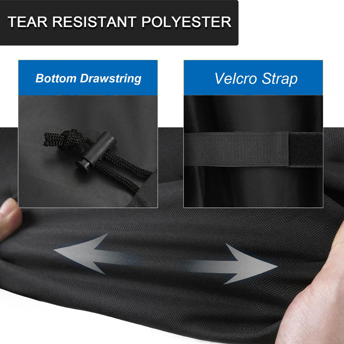 Intetiow cover uses a drawstring to ensure a snug, slip-free fit.