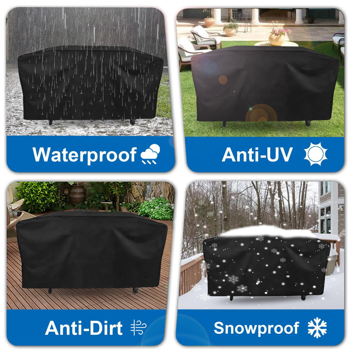 Intetiow's heavy-duty 600D Oxford fabric delivers durability for outdoor grills.