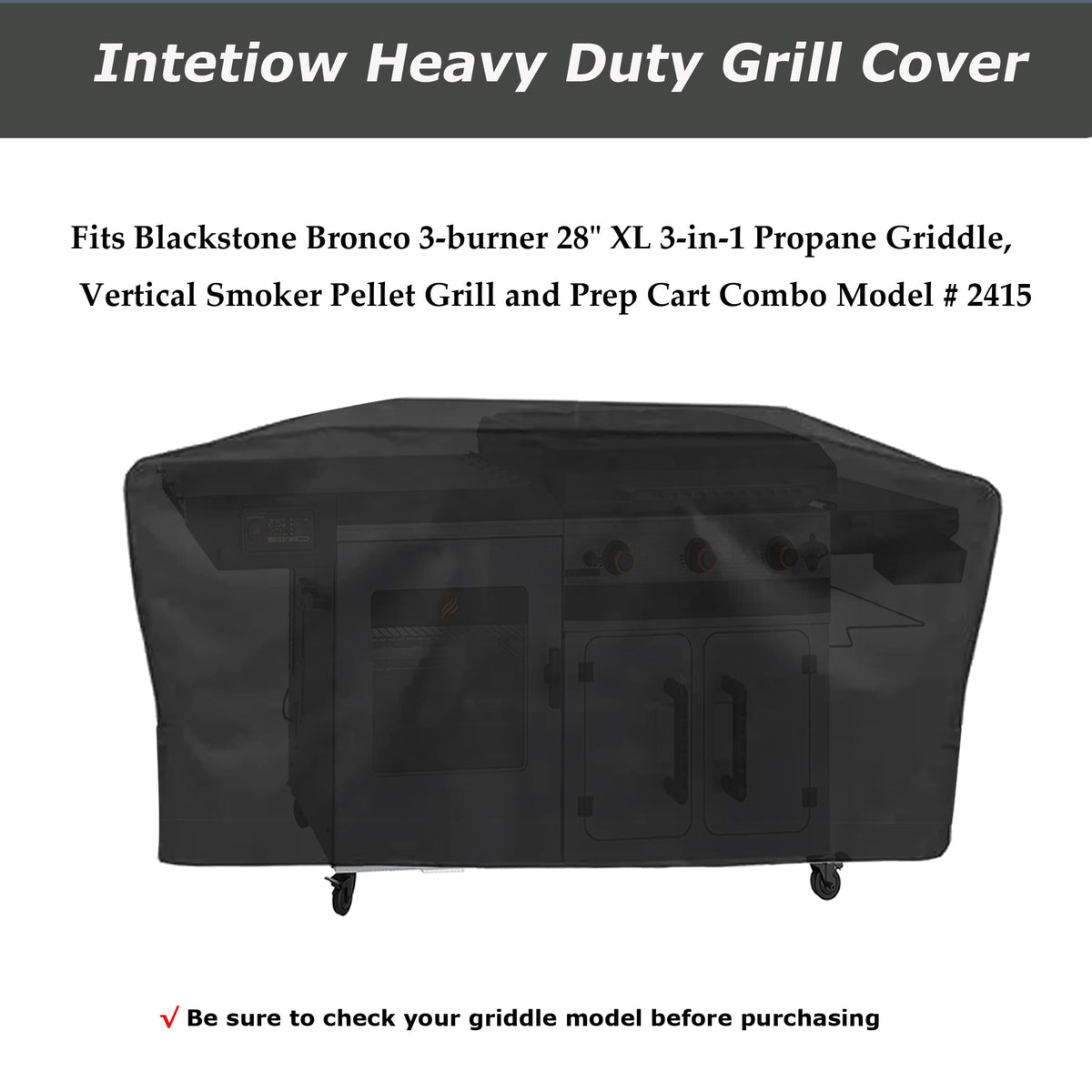 Intetiow griddle cover offers UV protection to keep colors bright outdoors.