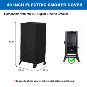 Intetiow Masterbuilt 40-inch smoker cover side view guards against wind and dust.