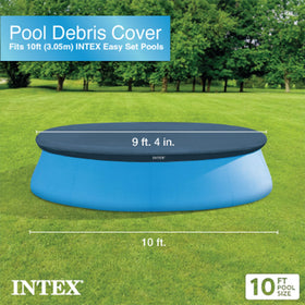 Intex 28021E rope tie securely fastens the cover around the rim