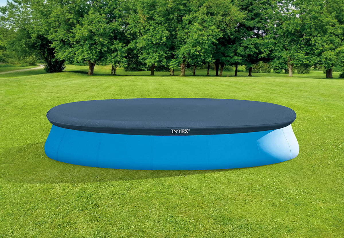 Intex 28023E drain hole design preventing standing water on the cover.