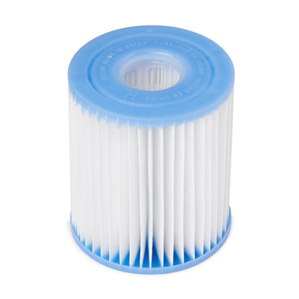 Intex 29007E cartridge close-up shows durable Dacron filtration for clear water