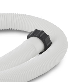 1.5-inch hose with nuts on both ends for simple hookup