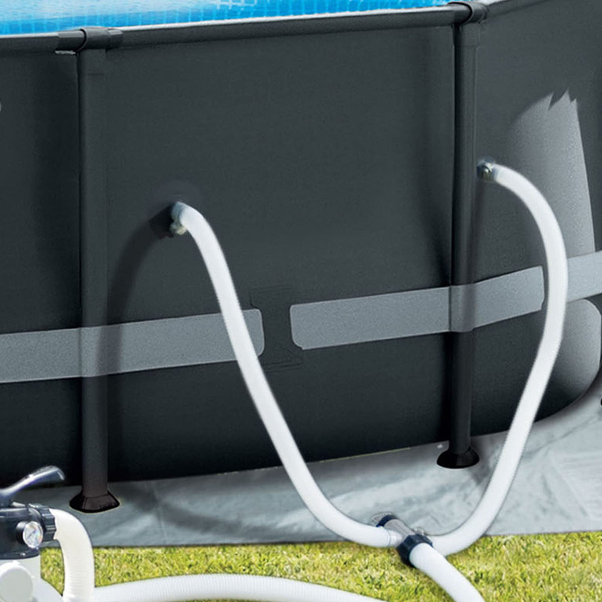 Intex hose length of 59 inches provides extended reach.