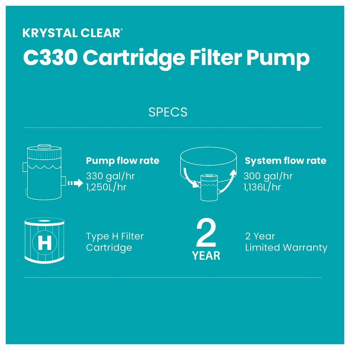 Intex C330 pump side view ready for quick above-ground pool setup