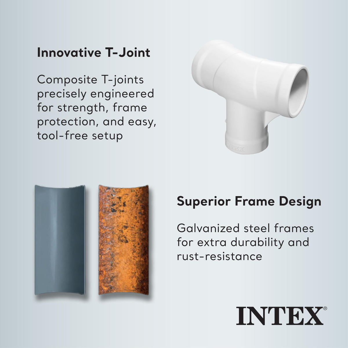 Intex composite T-Joints with UV inhibitors resist rust and weathering