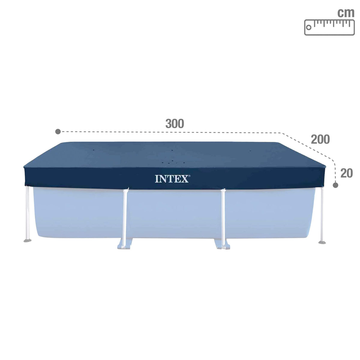 Intex Debris/Weather Cover 8in overhang provides edge coverage