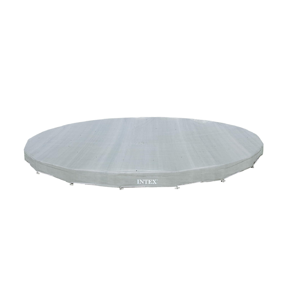Intex Deluxe pool cover for 18ft round Ultra XTR pool with overhang protects from debris.