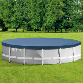 Intex frame set pool cover close-up showing durable material for outdoor use