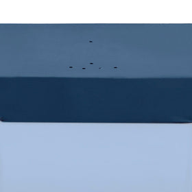 Intex frame set pool cover stored neatly in a compact outdoor shed