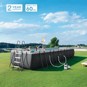 Intex Krystal Clear sand filter system keeps water sparkling and balanced.