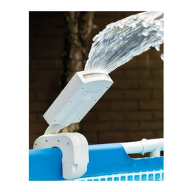 Intex LED Pool Sprayer mounted on a metal frame pool for easy upgrade