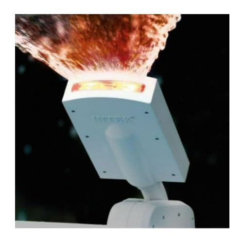 Evening view of Intex LED Pool Sprayer lighting up the pool