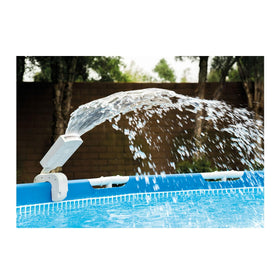 Intex LED Pool Sprayer close-up showing refreshing spray for cooling on hot days
