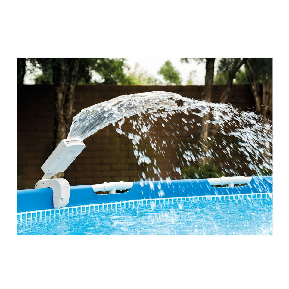 Intex LED Pool Sprayer close-up showing refreshing spray for cooling on hot days