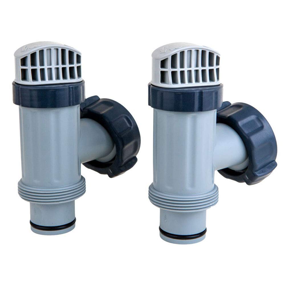 Intex valve gasket and nut set ensuring tight seals on pool fittings.