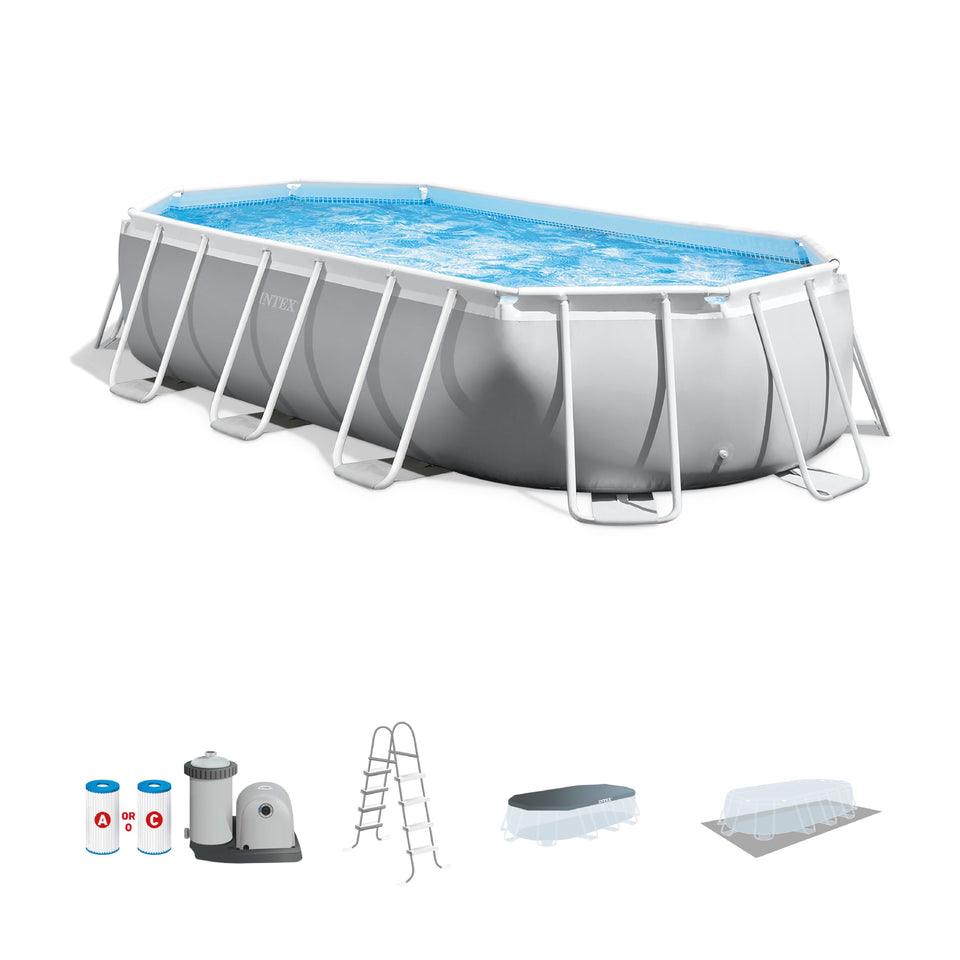 Intex Prism Frame pool 16.6 ft with 48 inch depth for backyard cooling and family fun
