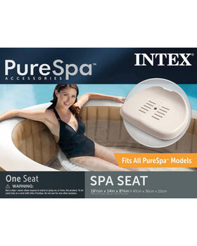 Intex PureSpa beige seat blends with spa interiors and frames.
