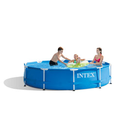 Intex setup-ready pool ready for backyard fun.