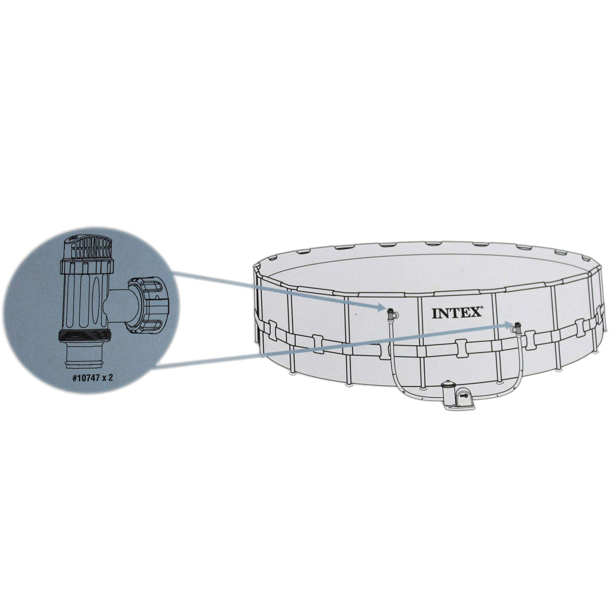 Intex plunger valve adjustment ring for airtight seals during setup.