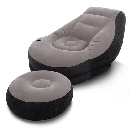 Intex Ultra Lounge chair with cupholder for convenient drinks during game night.