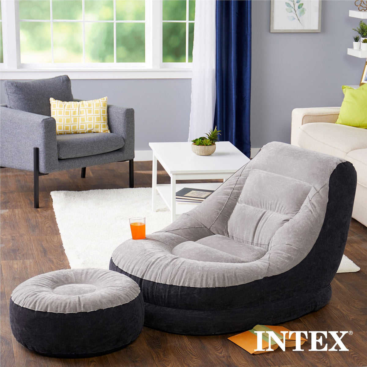 Intex Ultra Lounge chair folds compactly for easy storage and travel.