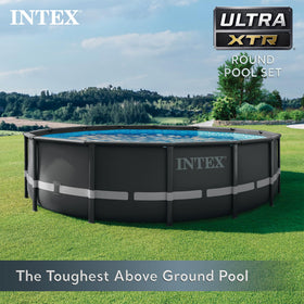 Intex Ultra XTR Frame pool with 3-ply puncture-resistant material.