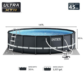 Intex Ultra XTR Frame pool rust-resistant frame supports stable use.